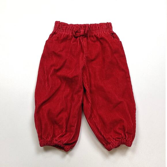 Vintage Wee Folks Pants Girls Sz 18m Red Wide Wale Corduroy Bubble Casual 90s - Picture 1 of 4